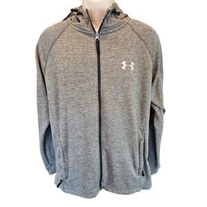 Under armour size large L zip pockets adjustable zip front jacket fitted EUC #